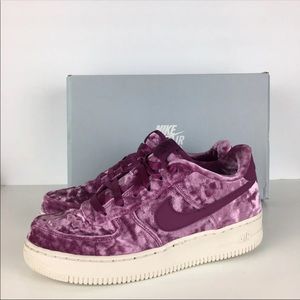 purple velvet air force ones
